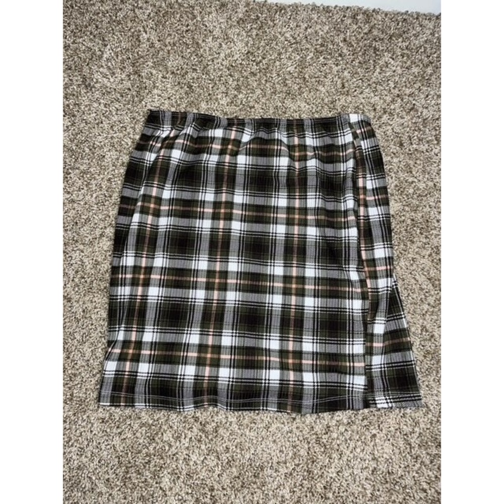 Just Polly Plaid Mini Skirt Size M